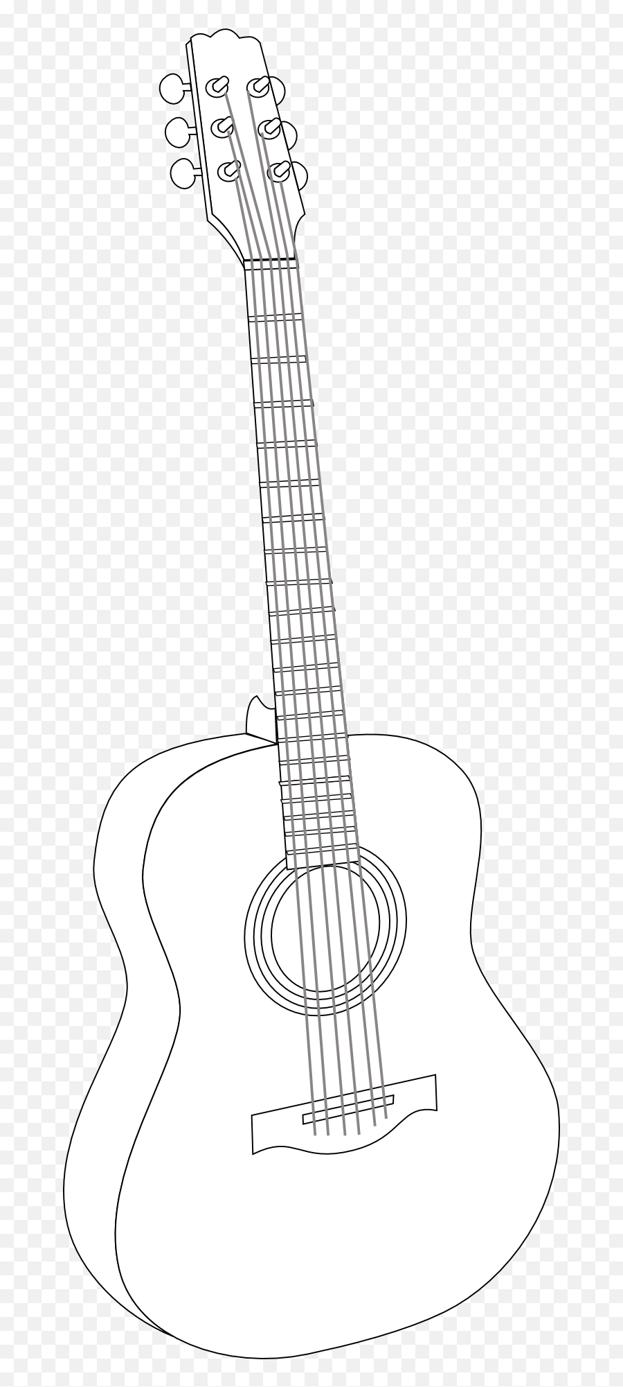Black And White Acoustic Guitar Clipart - Black And White Clipart Acoustic Guitar Art Emoji,Guitar Clipart
