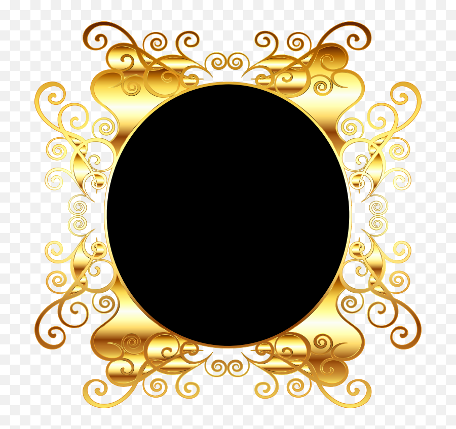 Gold Frame Png Vector - Oval Gold Frame Png Png Medium Decorative Emoji,Gold Border Png