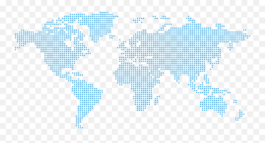 Global Mindset - World Map Blue Dotted Emoji,World Map Png