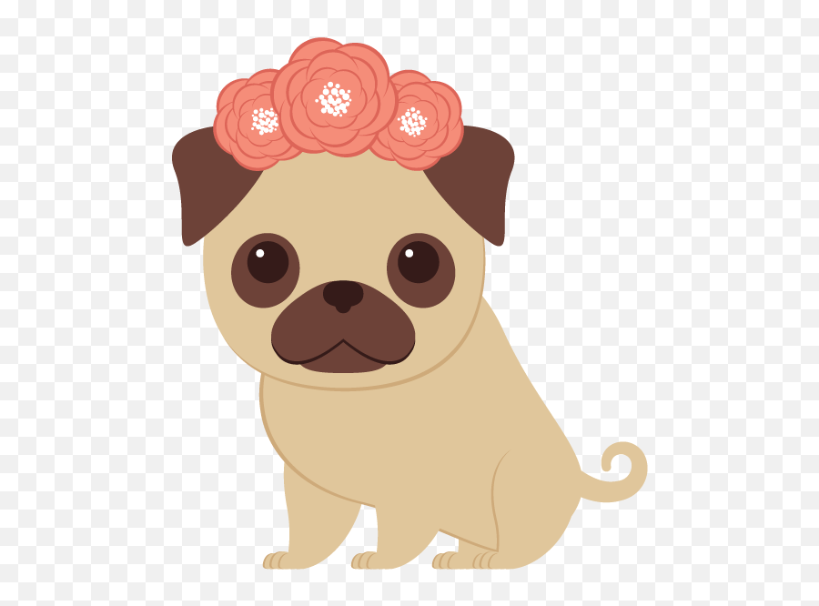 Happy Clipart Pug Happy Pug - Pug Drawing Transparent Emoji,Pug Clipart