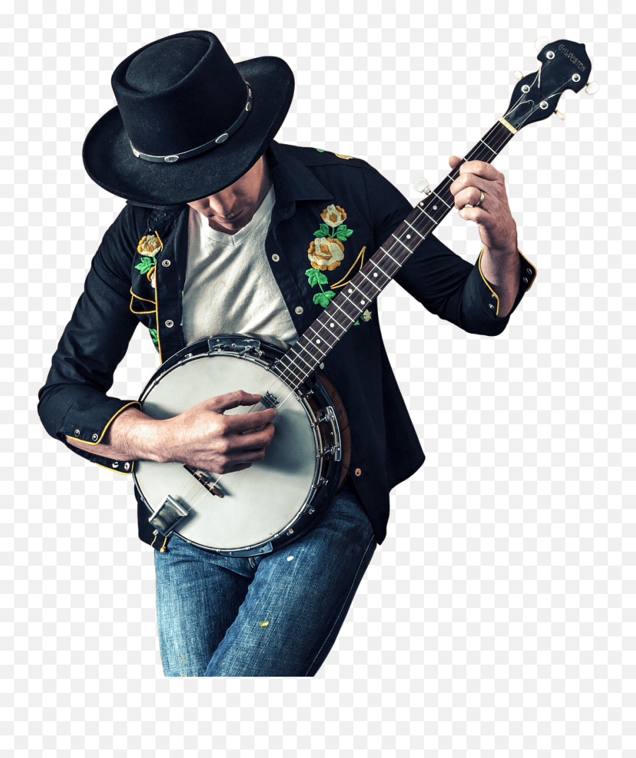 Download Hd Musician Playing Banjo - Musician Isolated Emoji,Banjo Png