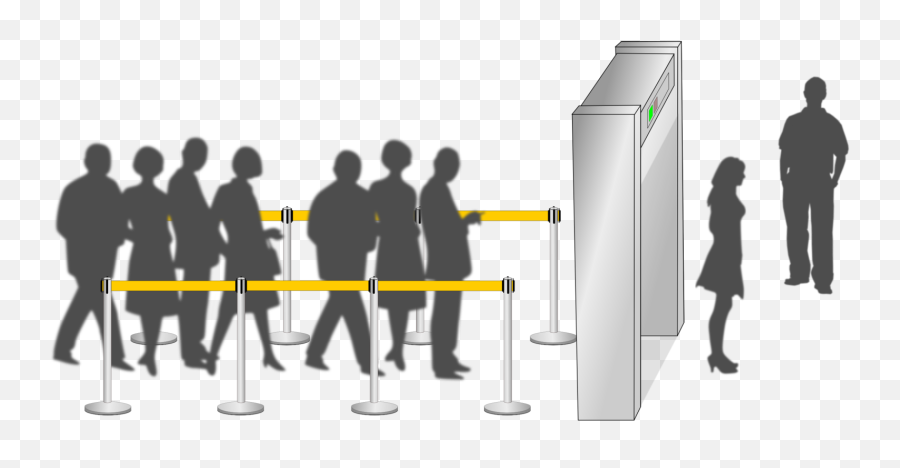 Standing Door Queue Area Png Clipart - Airport Security System Emoji,Security Clipart