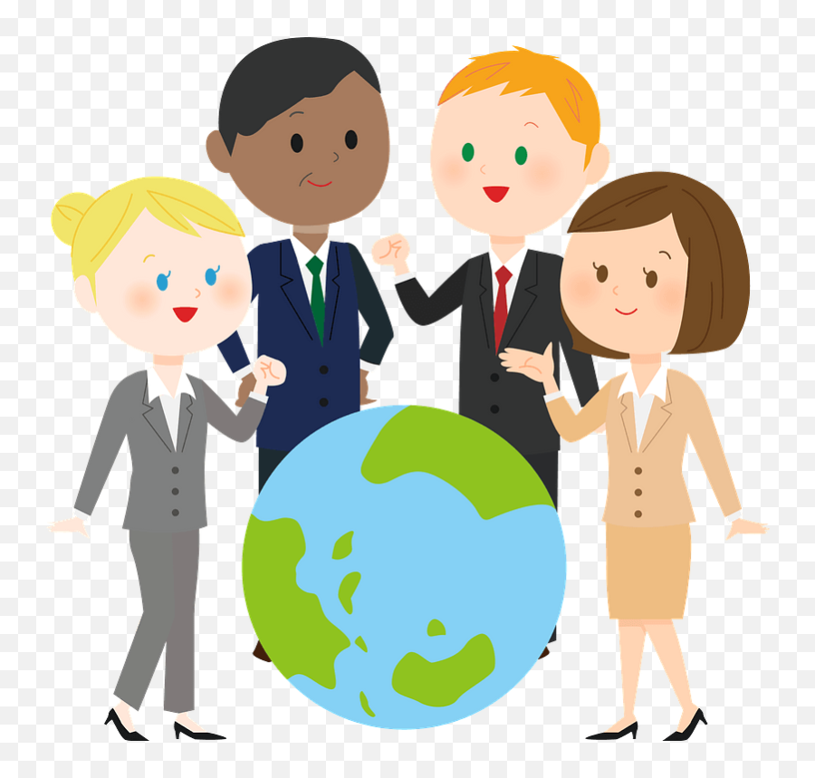 Business Persons From Around The Globe Clipart Free Emoji,Globe Clipart Free