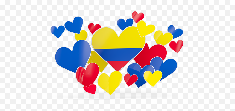 Flying Heart Stickers Emoji,Colombian Flag Png