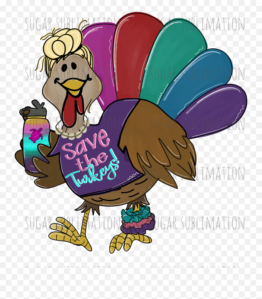 Vsco Turkey - Save The Turkeys Sublimation Transfer Emoji,Vsco Clipart