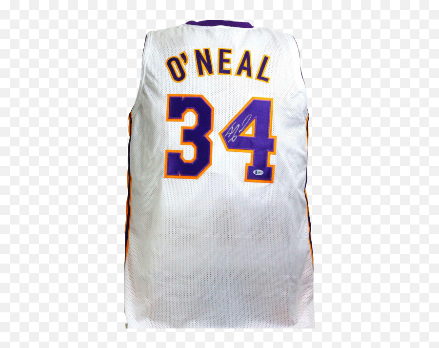 Shaquille Ou0027neal Los Angeles Lakers Autographed White Los Angeles Jersey - Bas Coa Emoji,Shaquille O'neal Png