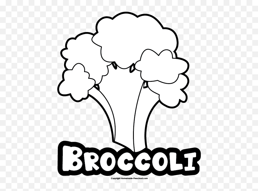 Free Food Groups Clipart - Broccoli With Name Clipart Black And White Emoji,Broccoli Clipart