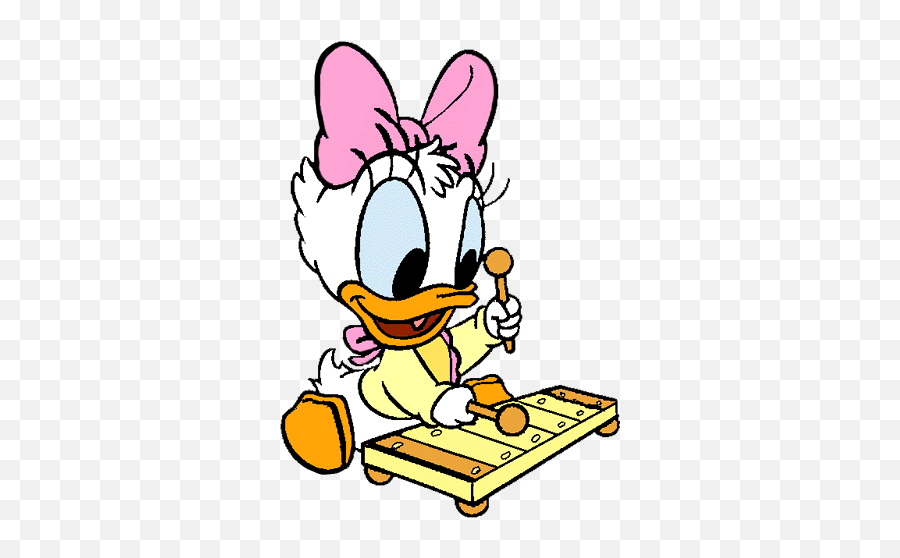 Disney Babies Clip Art - Baby Daisy Duck Emoji,Xylophone Clipart