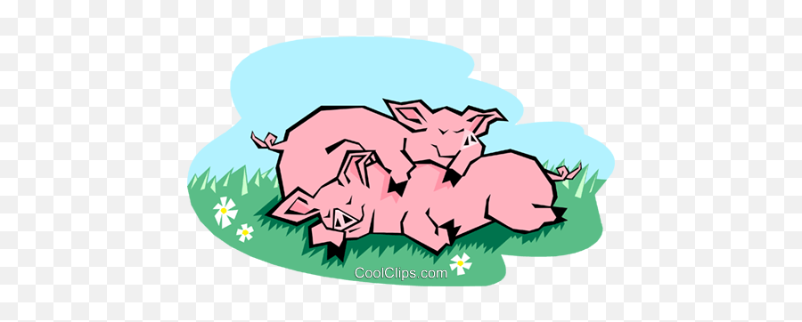 Pigs Sleeping Royalty Free Vector Clip - Pigs Sleeping Clipart Emoji,Pigs Clipart