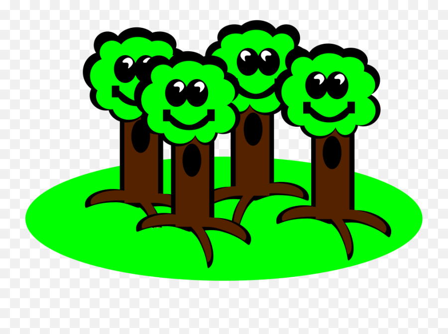 Happy Trees Png Clip Art Happy Trees - Clipart Group Of Trees Emoji,Trees Clipart