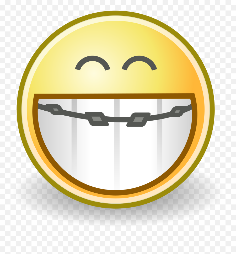 Face Grin Braces - Smiley D Emoji,Braces Clipart