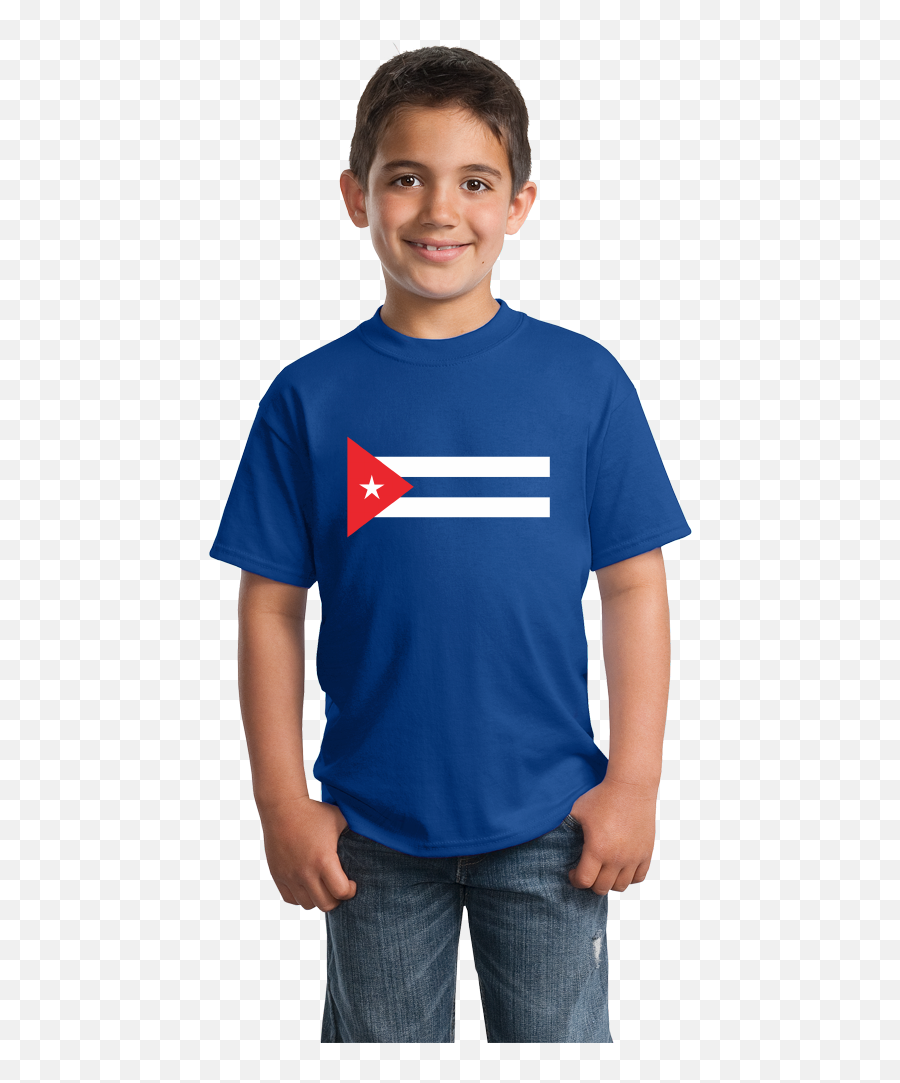 Download Hd Youth Royal Cuban National Flag - T Shirt Model Indian Boy Png Emoji,Cuban Flag Png