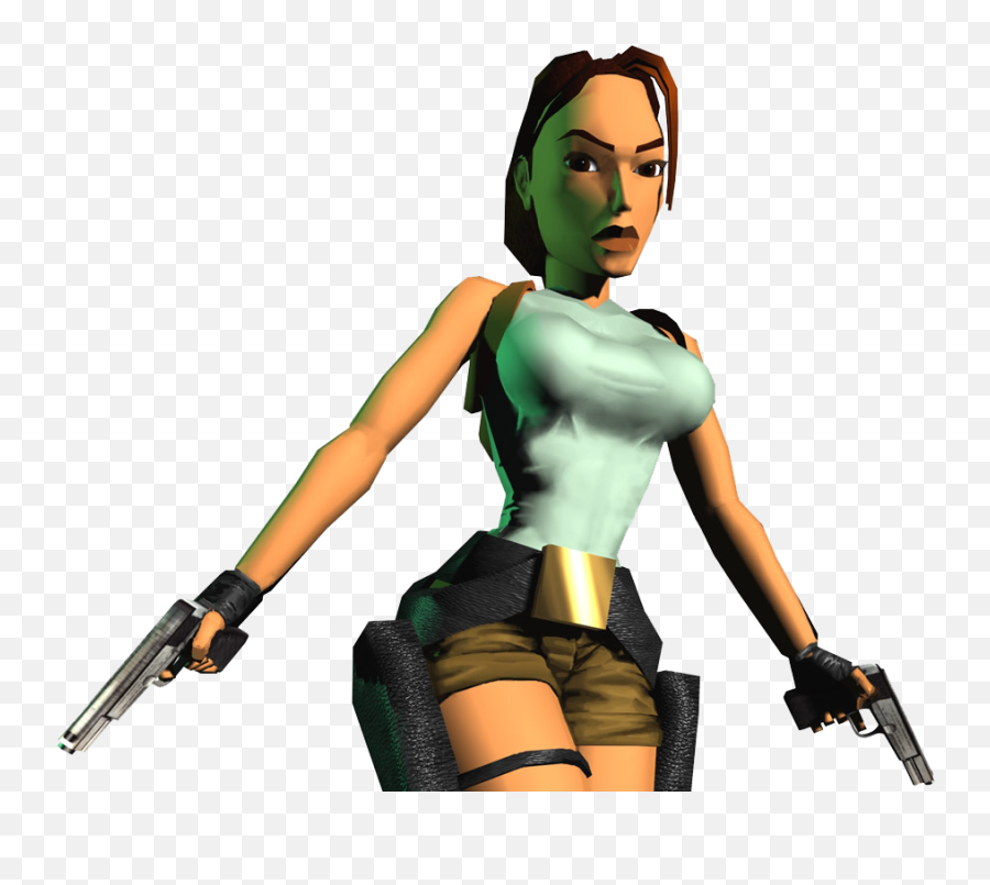Lara Croft Tomb Raider With Guns Png Image Lara Croft - Lara Croft Original Png Emoji,Tomb Raider Logo Png