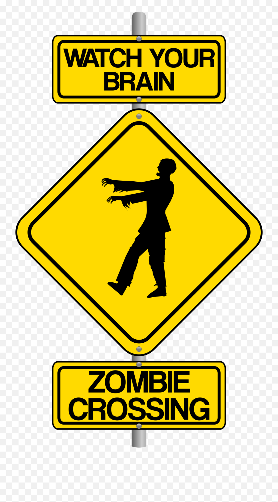 Zombie Silhouette - Zombie Street Sign Emoji,Zombie Clipart