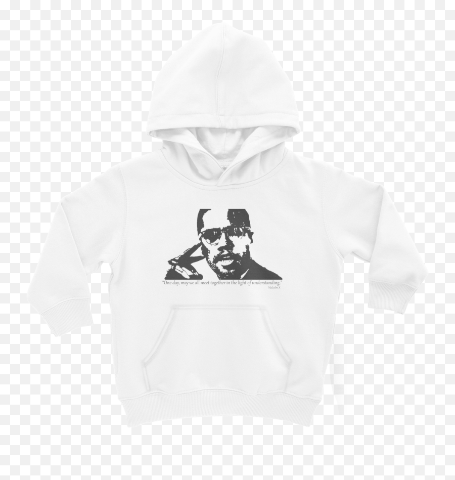 Malcolm X - Classic Kids Hoodie White 7 To 8 Years In Emoji,Malcolm X Png