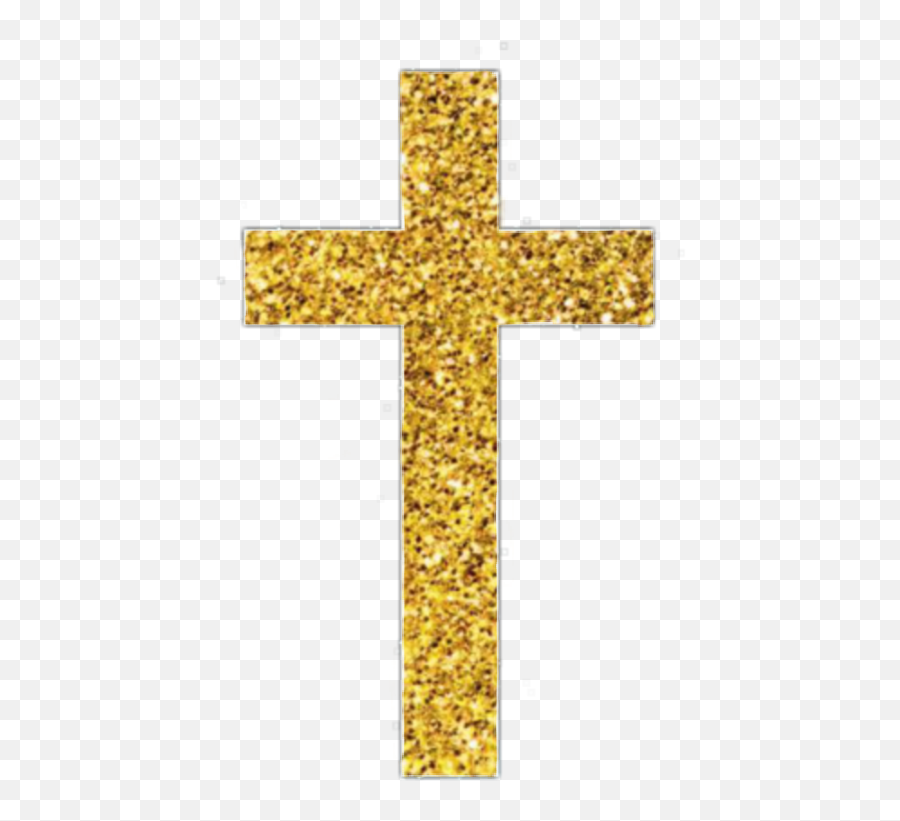 Cross Gold Glitter Sticker By Stephanie - Christian Cross Emoji,Cross Transparent