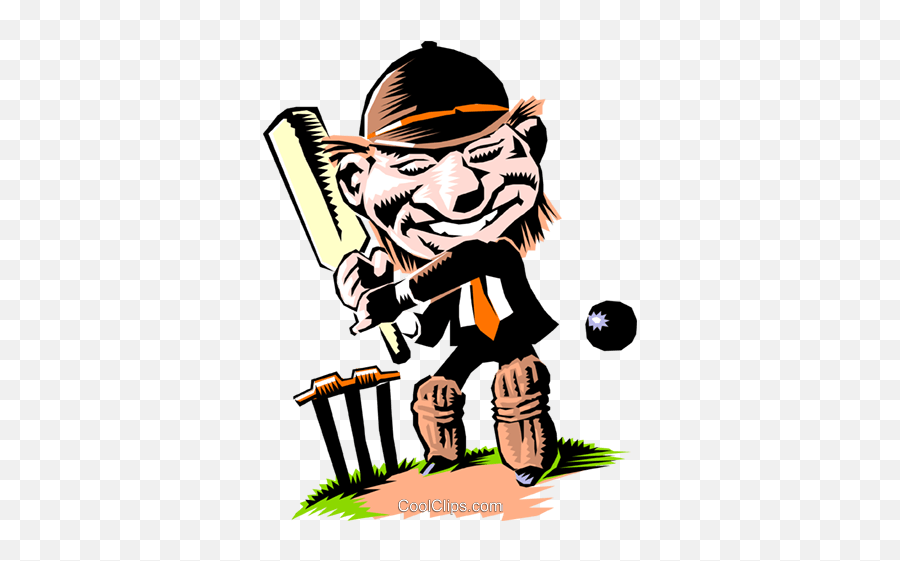 Cricket Player Royalty Free Vector Clip Art Illustration Emoji,Cricket Clipart