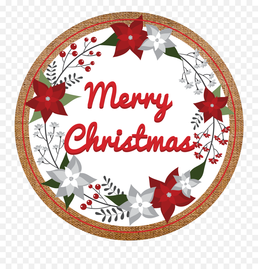 1 Christmas Popcorn - Merry Christmas Circle Logo Emoji,Merry Christmas Logo