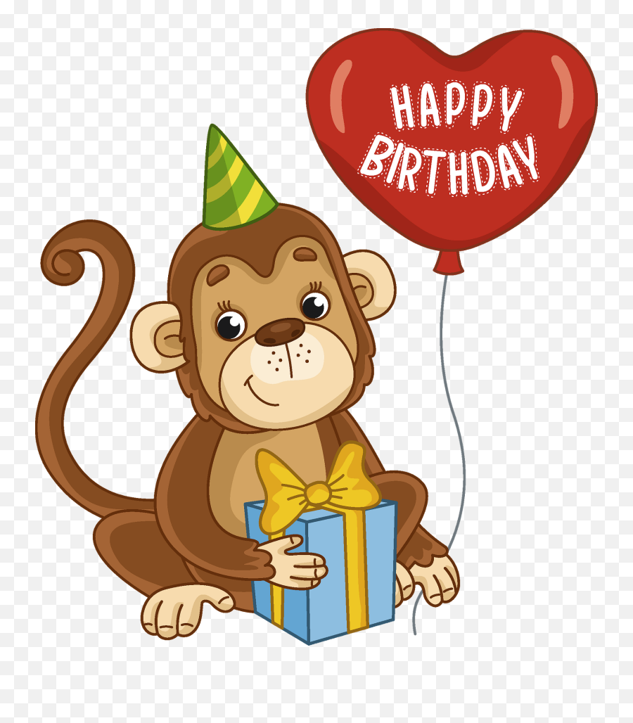 Birthday Monkey Clipart - Birthday Monkey Art Clip Emoji,Happy Birthday Clipart Free