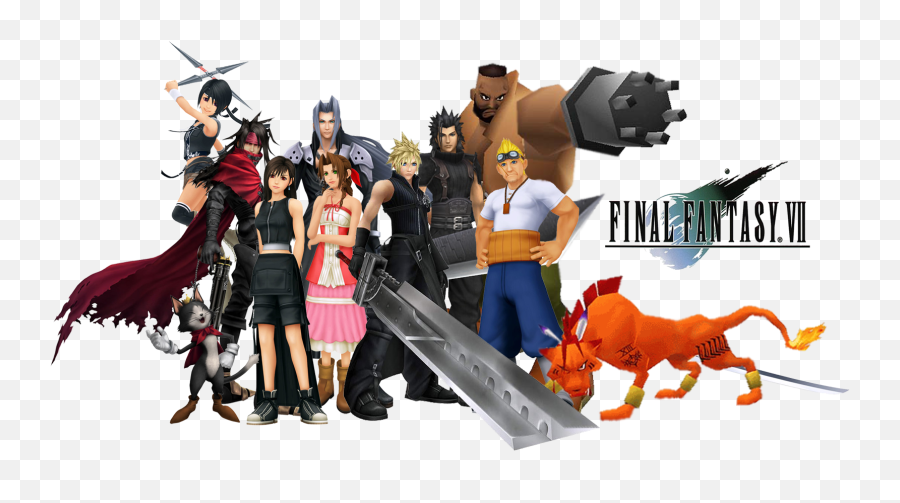 Yuffie Vincent Sephiroth Zack Barret Cait Sith Tifa - All Final Fantasy 7 Characters Png Emoji,Sephiroth Png