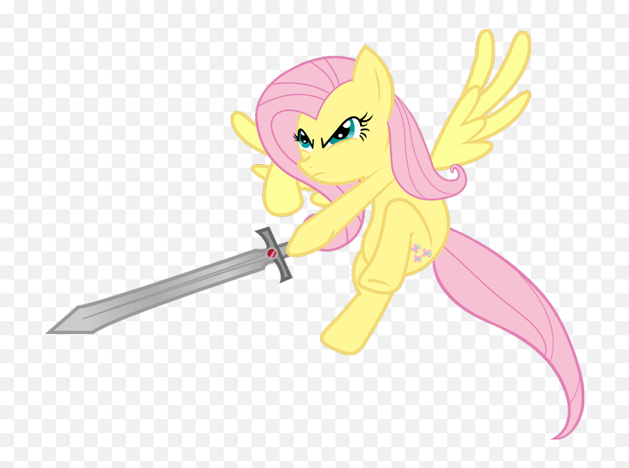 2478102 - Safe Fluttershy Pegasus Pony Angry Badass Fairy Emoji,Sword Transparent Background