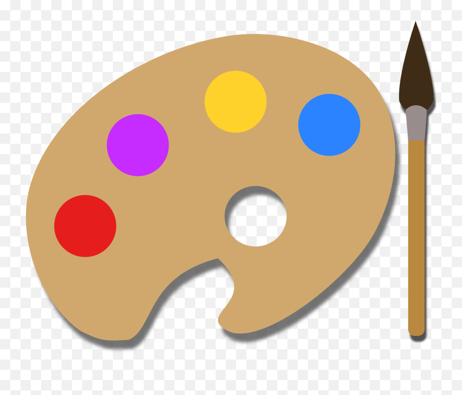 Artist Palette And Paintbrush Clipart Free Download - Cartoon Paint Palette Transparent Emoji,Paintbrush Clipart