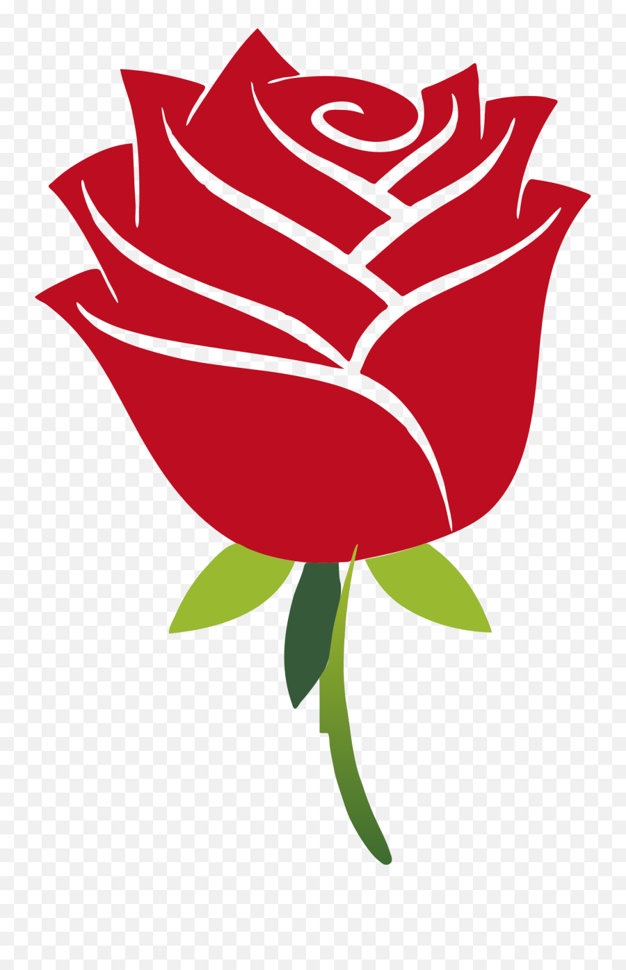Red Stylized Rose Clipart Free Image - Stylized Rose Emoji,Rose Clipart