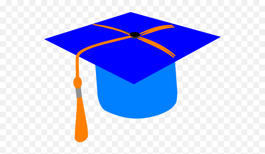 Blue Cap Clip Art At Clker Com - Graduation Cap Blue Yellow Emoji,Graduation Hat Clipart