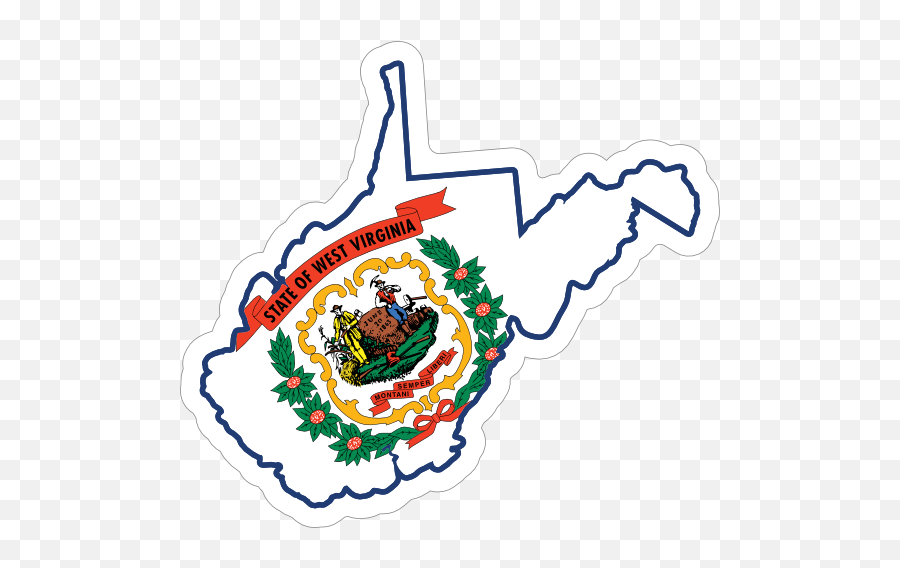 West Virginia Flag State Sticker Emoji,West Virginia Clipart