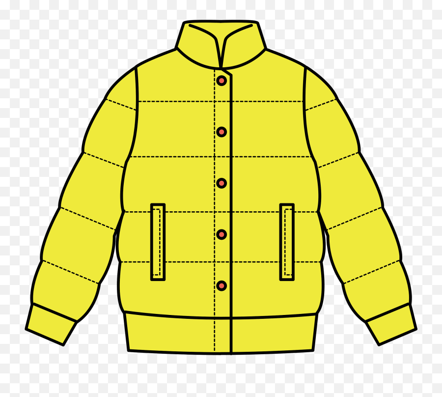Yellow Down Jacket Clipart - Yellow Jacket Clothes Clipart Emoji,Jacket Clipart