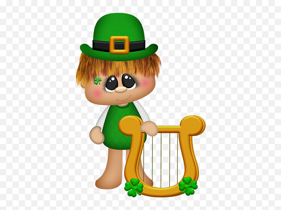 Stpatricksday Leprechaun Harp Sticker By Salulilbug Emoji,Harp Clipart