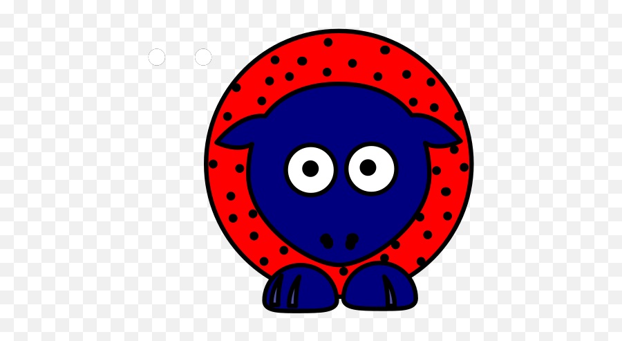 Sheep - Red With Black Polkadots And Blue Feet Png Svg Emoji,Black Sheep Clipart