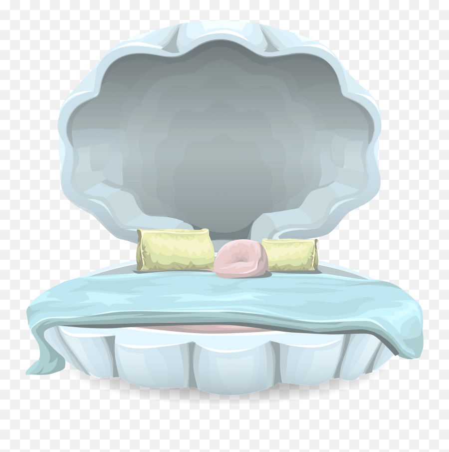 White Clam Shell Fantasy Bed Clipart Free Download Emoji,Clam Shell Clipart