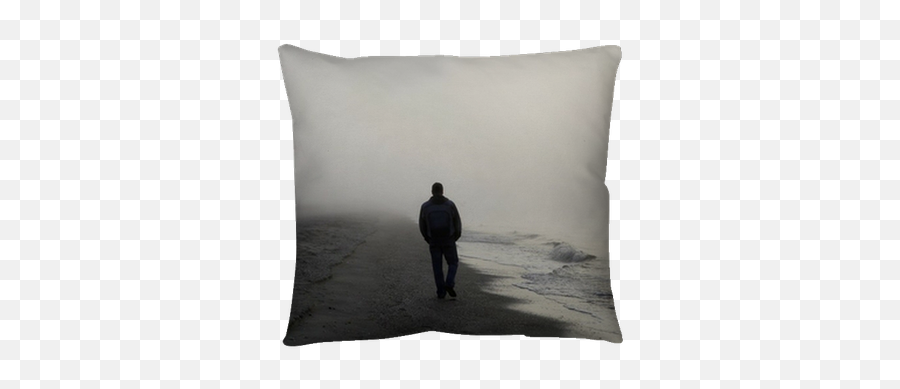 Lonely Man Walking On A Beach Throw Pillow U2022 Pixers - We Live To Change Emoji,Man Walking Png