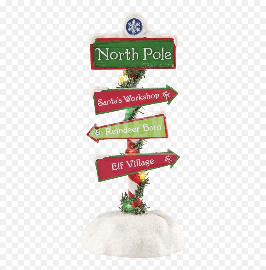 Street Pole Png - North Pole Santas Workshop Elf Village Reindeer Barn Emoji,North Pole Clipart