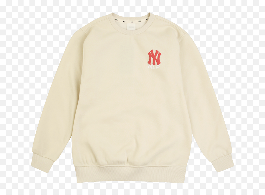 New York Yankees Felt Cursive Logo Sweatshirt 71mt16961 - Long Sleeve Emoji,Cursive Logo