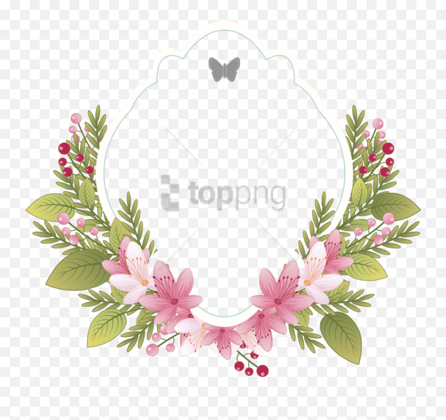Vintage Floral - Wedding Flower Frame Png Transparent Png Frame Round Vector Png Emoji,Flower Frame Png