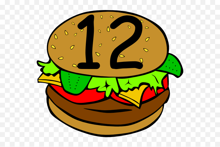 Hamburger Clipart Transparent Png Image - Number 12 Clipart Emoji,Hamburger Clipart