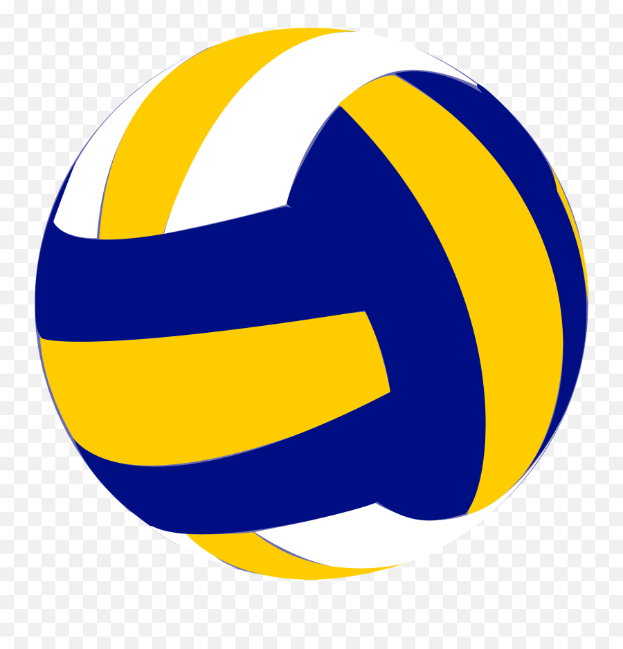 Blue Yellow And White Volleyball Ball - Clip Art Blue Volleyball Emoji,Volleyball Clipart