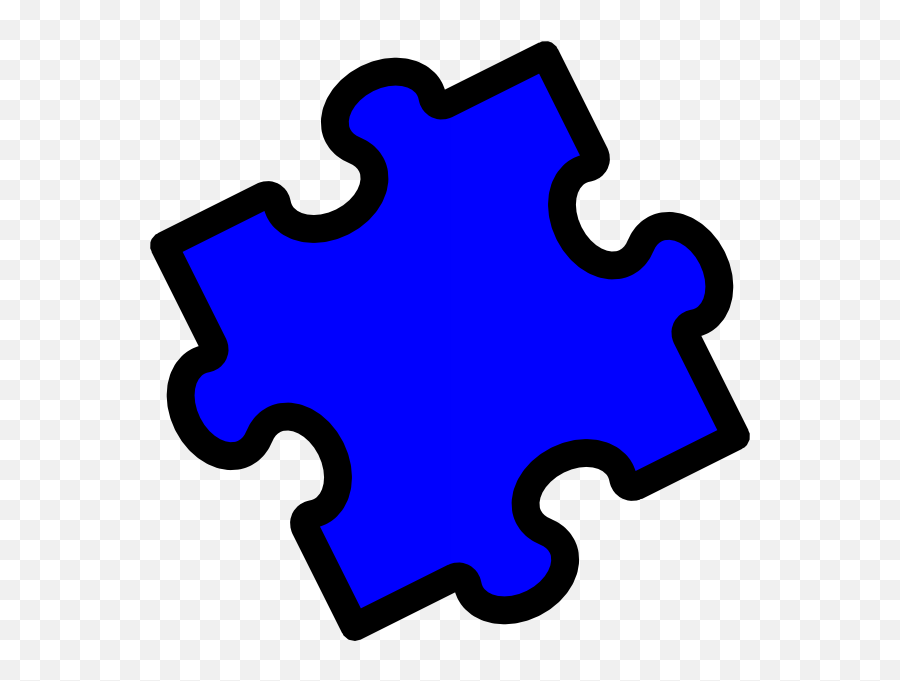 Blue Puzzle Piece Clip Art At Clker - Blue Autism Puzzle Pieces Clipart Emoji,Puzzle Piece Clipart