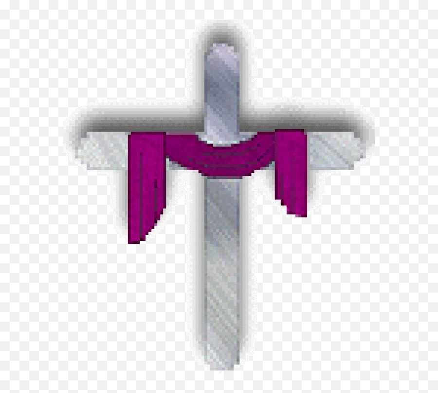 Cross With Purple Cloth - Cross Gif Purple Emoji,Easter Cross Clipart