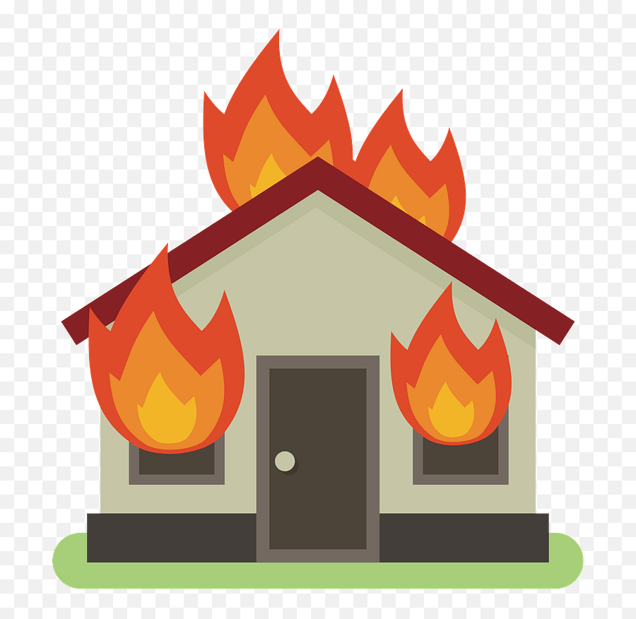 House - Burning House Clipart Emoji,Fire Clipart