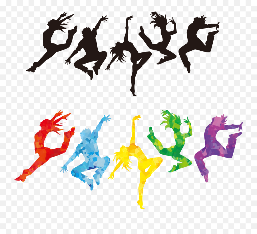 Ballet Dancer Silhouette Clip Art - Vector Colorful Dancer Emoji,Dancing Silhouette Clipart