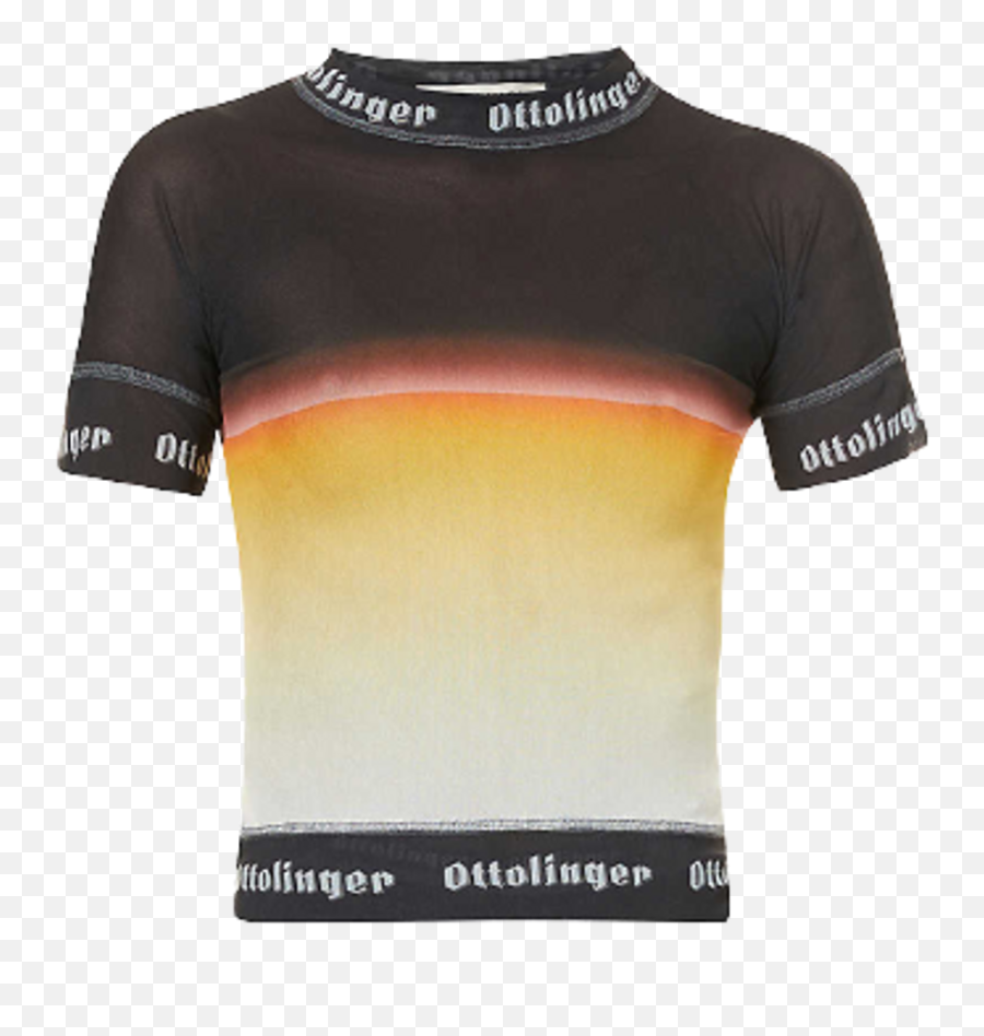 Ottolinger Sunset Semi Sheer Stretch - Woven Tshirt Whatu0027s Emoji,Burberry Logo Shirt