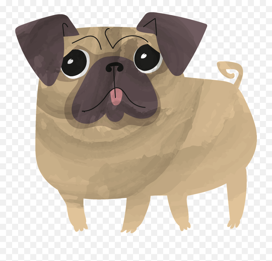 Pug Clipart - Happy Emoji,Pug Clipart