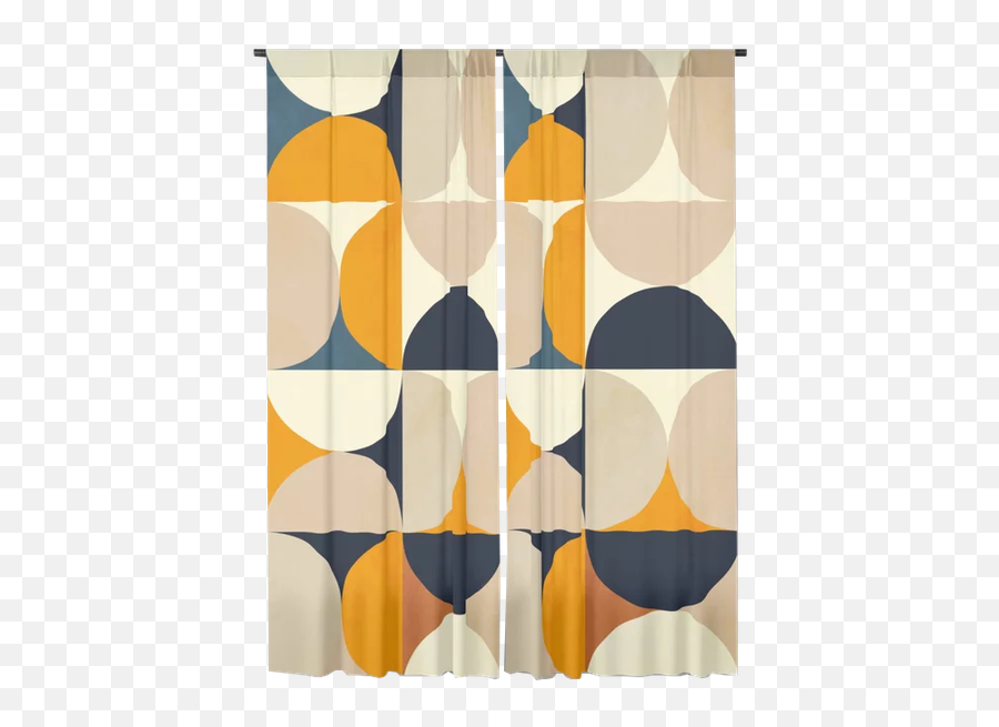 Mid Century Abstract Shapes Fall Winter 1 Blackout Curtain Set Of 2 50x96 - Rug Emoji,Abstract Shapes Png