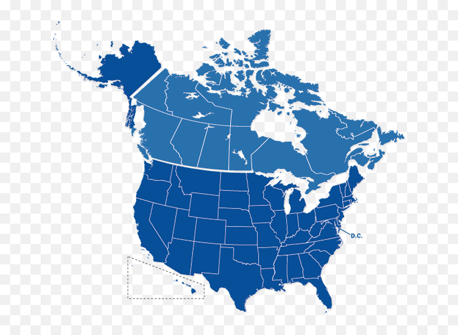 Canada Us Map Png Transparent Png Image - Vector Us And Canada Map Emoji,Us Map Png