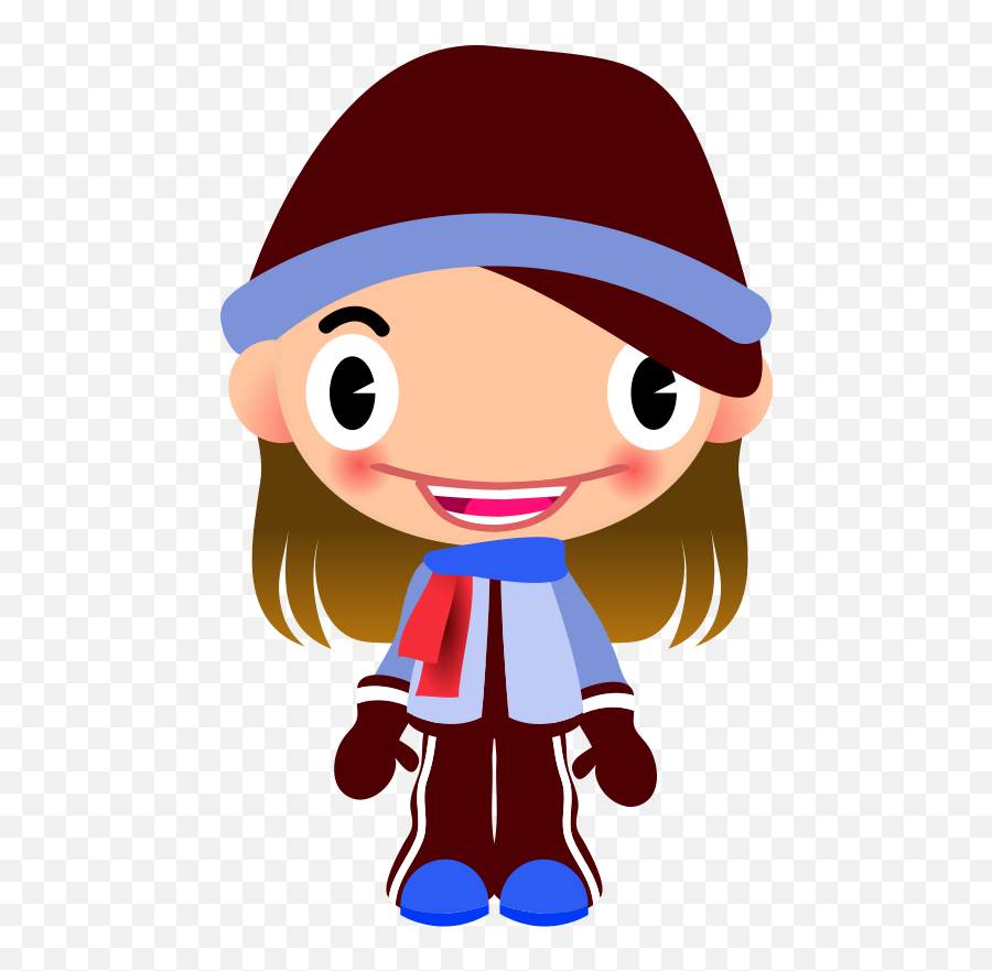 Talking Girl In Warm Sports Clothes - Clipart People In Winter Clothes Png Emoji,Talking Clipart
