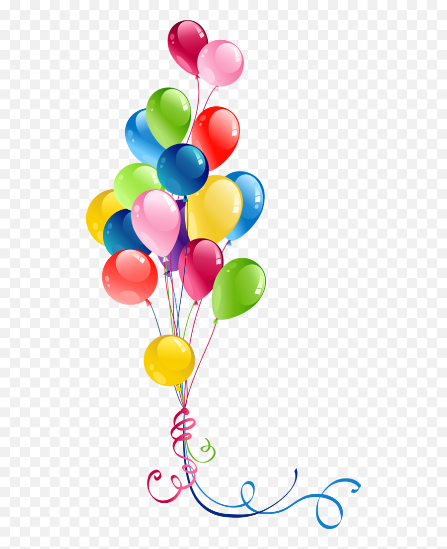 Transparent Bunch Balloons Clipart - Transparent Background Birthday Balloons Clipart Emoji,Balloon Clipart