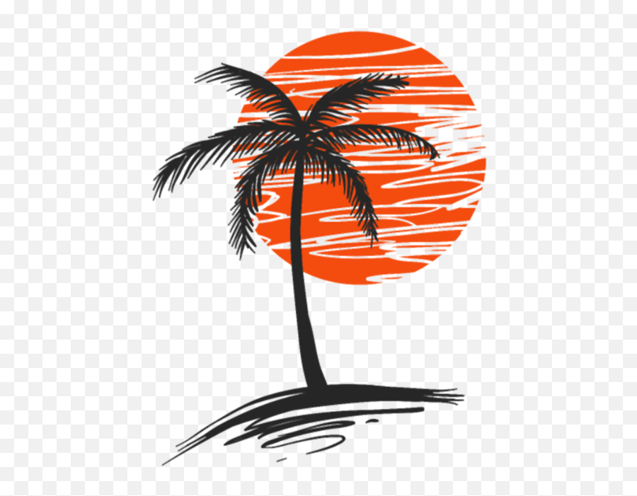 Palm Tree Beer Label - Clipart Coconut Tree Silhouette Emoji,Palm Tree Logo